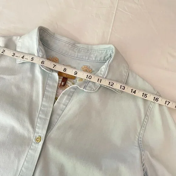 DRIFTWOOD Light Washed Embroidered Back Demin Shirt Size M - Picture 8 of 14